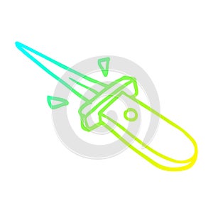 A creative cold gradient line drawing cartoon flick knife