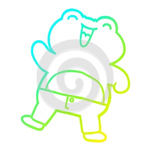 A creative cold gradient line drawing cartoon frog