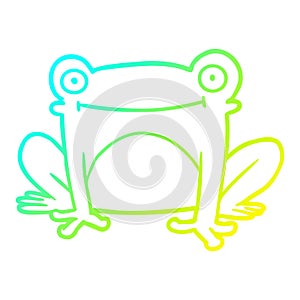 A creative cold gradient line drawing cartoon frog