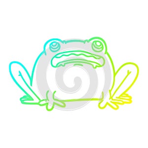 A creative cold gradient line drawing cartoon frog