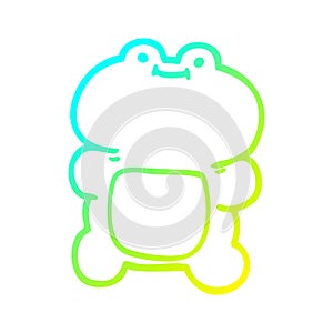 A creative cold gradient line drawing cartoon frog