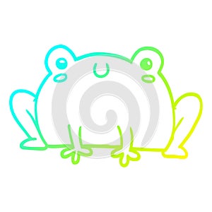 A creative cold gradient line drawing cartoon frog