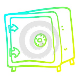A creative cold gradient line drawing cartoon old safe