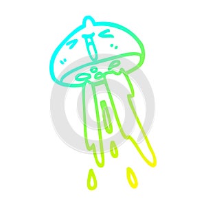 A creative cold gradient line drawing cartoon squirting lemon