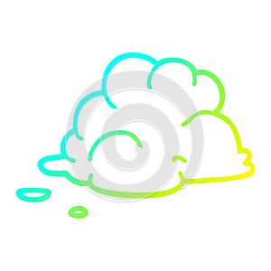 A creative cold gradient line drawing cartoon storm cloud