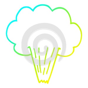 A creative cold gradient line drawing cartoon whooshing cloud