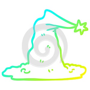 A creative cold gradient line drawing cartoon wizard hat