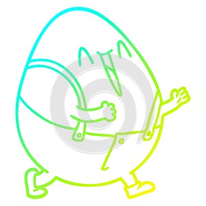 A creative cold gradient line drawing humpty dumpty cartoon egg man