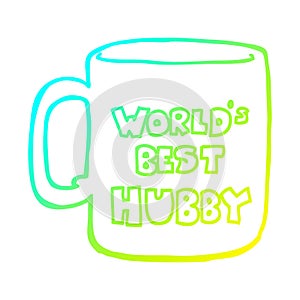 A creative cold gradient line drawing worlds best hubby mug