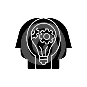 Creative collaboration black glyph icon