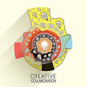 Creative collaboration concept in flat design