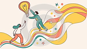 Creative Collaboration Idea Generation Concept Vector, vector design Generative AI