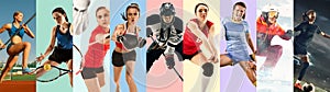 Creative collage made with different kinds of sport