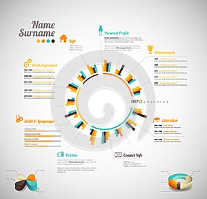 Creative, color rich CV / resume template.