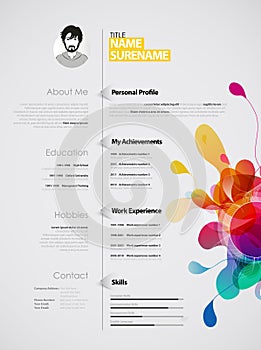 Creative, color rich CV / resume template.