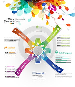 Creative, color rich CV / resume template