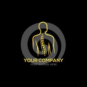 Creative colorful chiropractic back spine logo design