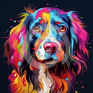 creative colorful dog poortrait, pop art