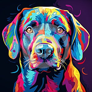 creative colorful dog poortrait, pop art