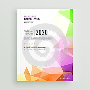 Creative colorful geometric company brochure template design