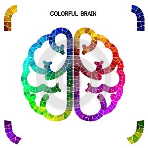 Creative colorful left brain and right brain Idea concept background