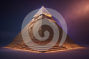 Creative and colorful pyramid on a solid color background. ai generative