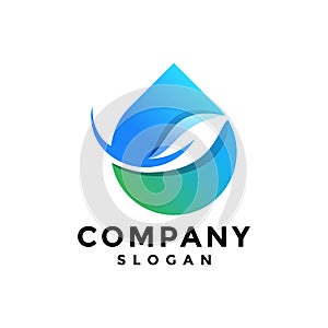 Creative colorful water drop logo template