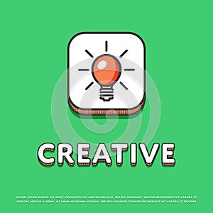 Creative colour icon with light bulb
