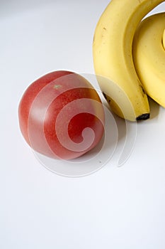 Creative combination of tomato and banana