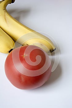 Creative combination of tomato and banana
