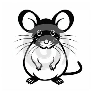 Creative Commons Attribution: Black And White Rat Illustration With Shiny Eyes