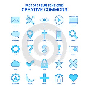 Creative Commons Blue Tone Icon Pack - 25 Icon Sets