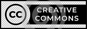Creative commons rights management sign with circular CC icon. photo