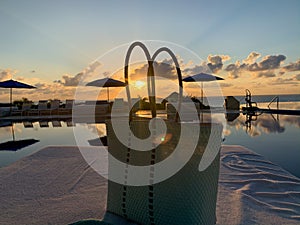 Creative composition of Beautiful Sunrise at CancÃºn MÃ©xico resorts