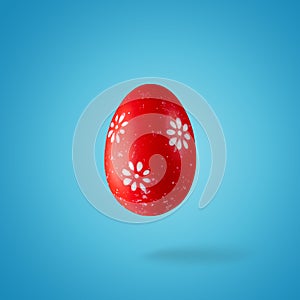 Creative composition made of red Easter egg. Minimal spring or summer Holiday concept. Fun background