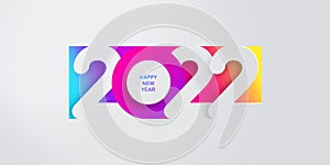 Creative concept of 2022 Happy New Year poster. Design template with typography logo 2022 for celebration and season decoration.