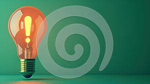 Creative Concept with Glowing Lightbulb