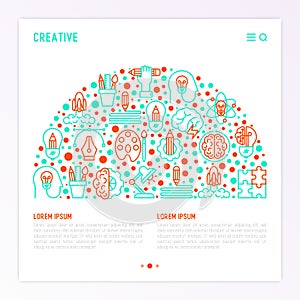 Creative concept in half circle