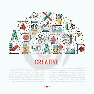 Creative concept in half circle