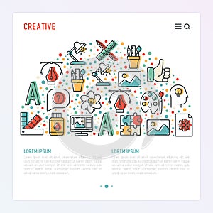 Creative concept in half circle