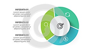 Creative concept for infographic with 3 steps, options, parts or processes. Business data visualization.