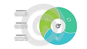 Creative concept for infographic with 3 steps, options, parts or processes. Business data visualization.