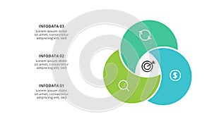 Creative concept for infographic with 3 steps, options, parts or processes. Business data visualization.