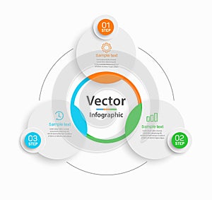 Creative concept for infographic diagram with 3 steps, options, parts or processes