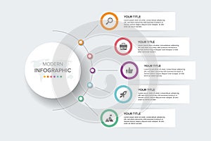 Creative concept for infographic element vector 5 options, steps, list, process. Abstract elements of graph, diagram