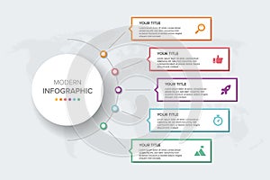 Creative concept for infographic element vector 5 options, steps, list, process. Abstract elements of graph, diagram