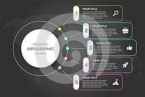 Creative concept for infographic element vector 5 options, steps, list, process. Abstract elements of graph, diagram