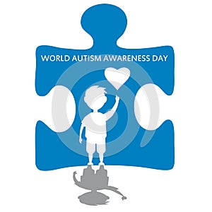 Creative concept vector illustration for World Autism awareness day. Can be used for banners, backgrounds, badge, icon