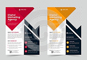 Creative corporate business flyer template design template, digital marketing agency layout