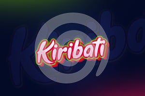 Creative Country Name Kiribati text design